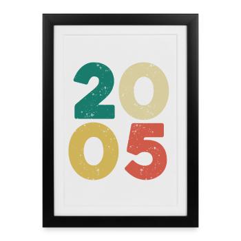 2005 - Vintage 2005 Retro Vintage - Framed poster (27 × 37 cm) - black - Front