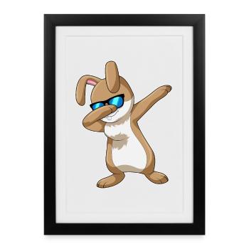 Danse hip-hop Bunny - Affiche encadrée (27 × 37 cm) - noir - Devant