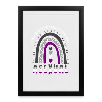 Assexué Pride Pride Boho Rainbow - Affiche encadrée (27 × 37 cm) - noir - Devant