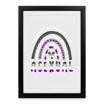 Asexual Saying As de la fierté asexuée Arc-en-ciel - Affiche encadrée (27 × 37 cm) - noir - Devant