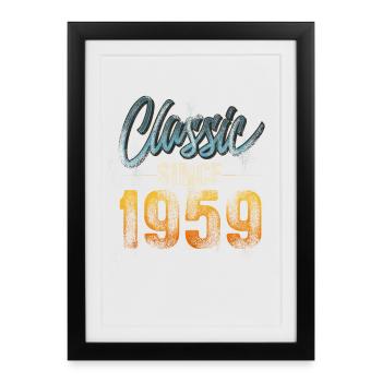 1959 Année de naissance Anniversaire Année de construction Millésime - Affiche encadrée (27 × 37 cm) - noir - Devant