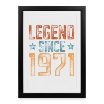 1971 Born Year of birth Birthday - Framed poster (27 × 37 cm) - black - Front