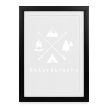 Camper Naturbursche - Gerahmtes Poster (27 × 37 cm) - Schwarz - Vorne