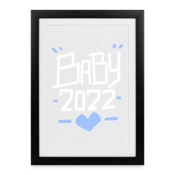 Baby 2022 - Birth Son Pregnant 2022 - Framed poster (27 × 37 cm) - black - Front