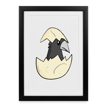 Crow Baby Egg - Framed poster (27 × 37 cm) - black - Front