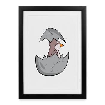 Baby House Sparrow - Framed poster (27 × 37 cm) - black - Front