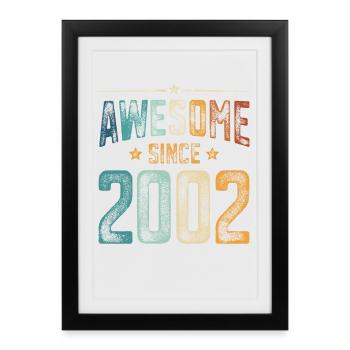 2002 Naissance Année de naissance - Affiche encadrée (27 × 37 cm) - noir - Devant