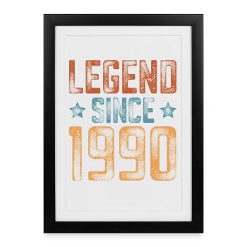 1990 Born Year of birth Birthday - Framed poster (27 × 37 cm) - black - Front