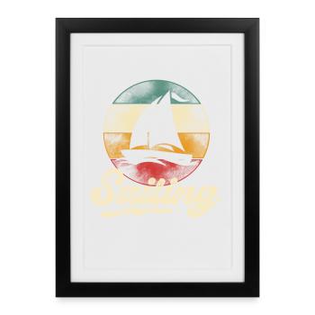 Voilier Marin Voilier - Affiche encadrée (27 × 37 cm) - noir - Devant