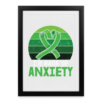 Je suis fait d’anxiété Santé mentale - Affiche encadrée (27 × 37 cm) - noir - Devant