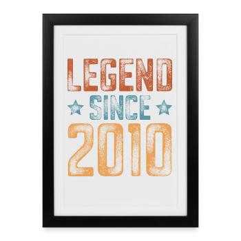 2010 Born Year of birth Birthday - Framed poster (27 × 37 cm) - black - Front