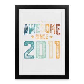 2011 Naissance Année de naissance - Affiche encadrée (27 × 37 cm) - noir - Devant