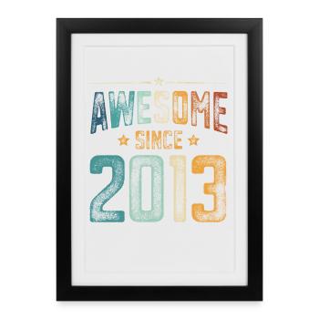 2013 Naissance Année de naissance - Affiche encadrée (27 × 37 cm) - noir - Devant