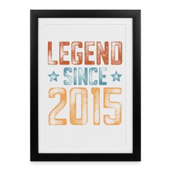 2015 Naissance Année de naissance Anniversaire - Affiche encadrée (27 × 37 cm) - noir - Devant