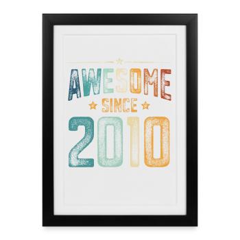 2010 Born Birthday Year of birth - Framed poster (27 × 37 cm) - black - Front