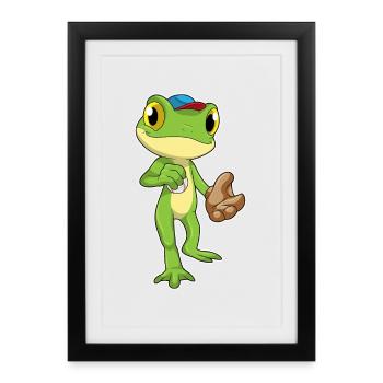 Frog Baseball Baseball Glove - Framed poster (27 × 37 cm) - black - Front