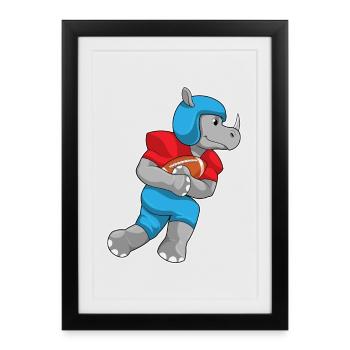 Football américain Rhino - Affiche encadrée (27 × 37 cm) - noir - Devant