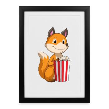 Fox Popcorn - Framed poster (27 × 37 cm) - black - Front