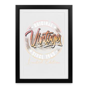 1963 Year of birth Birthday Vintage - Framed poster (27 × 37 cm) - black - Front