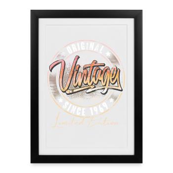 1969 Année de naissance Anniversaire Vintage - Affiche encadrée (27 × 37 cm) - noir - Devant
