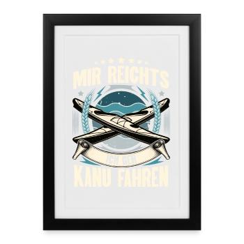 Kanu Kanut Kanutin Kanufahrer - Gerahmtes Poster (27 × 37 cm) - Schwarz - Vorne