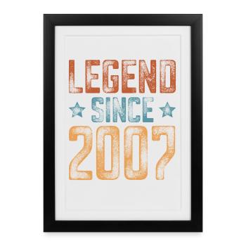 2007 Naissance Année de naissance Anniversaire - Affiche encadrée (27 × 37 cm) - noir - Devant
