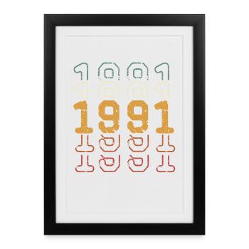 1991 - Affiche encadrée (27 × 37 cm) - noir - Devant