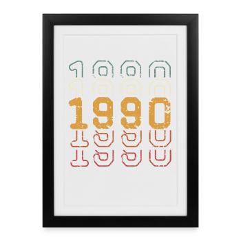 1990 - Affiche encadrée (27 × 37 cm) - noir - Devant