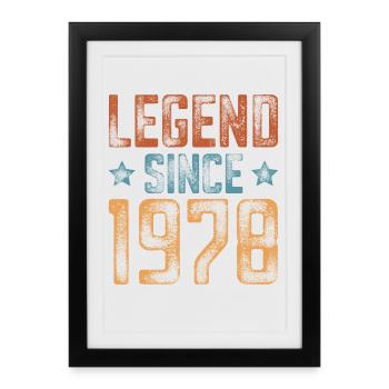 1978 Naissance Année de naissance Anniversaire - Affiche encadrée (27 × 37 cm) - noir - Devant