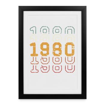 1980 - Affiche encadrée (27 × 37 cm) - noir - Devant
