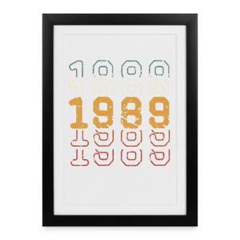 1989 - Affiche encadrée (27 × 37 cm) - noir - Devant