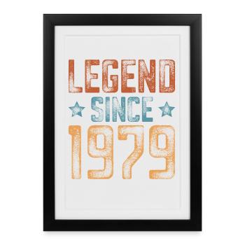 1979 Born Year of birth Birthday - Framed poster (27 × 37 cm) - black - Front