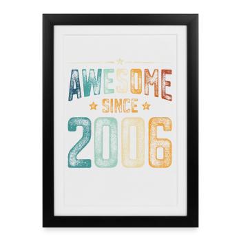 2006 Born 18th birthday Year of birth - Framed poster (27 × 37 cm) - black - Front
