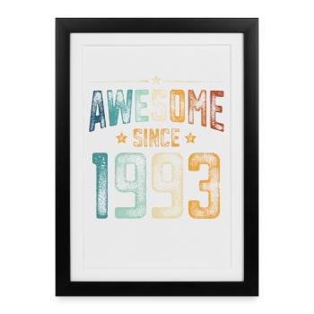 1993 Naissance Année de naissance - Affiche encadrée (27 × 37 cm) - noir - Devant