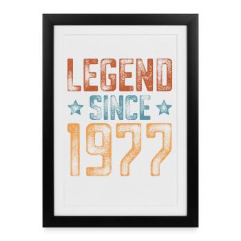 1977 Born Year of birth Birthday - Framed poster (27 × 37 cm) - black - Front