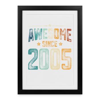 2005 Born Birthday Year of birth - Framed poster (27 × 37 cm) - black - Front