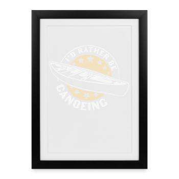 Kanu Kanut Kanutin Kanufahrer - Gerahmtes Poster (27 × 37 cm) - Schwarz - Vorne