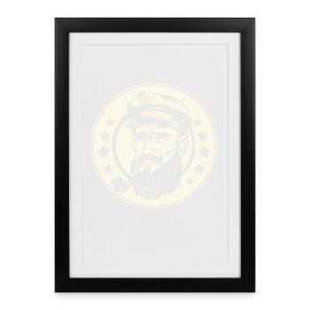 Capitaine Voilier Voilier Voilier - Affiche encadrée (27 × 37 cm) - noir - Devant