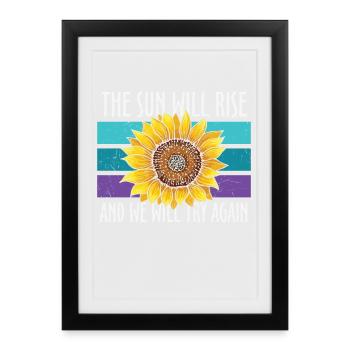 Suicide prevention sunflower - Framed poster (27 × 37 cm) - black - Front