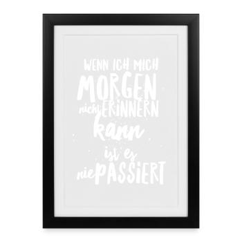 Alcohol Saufspruch Malle Party - Framed poster (27 × 37 cm) - black - Front