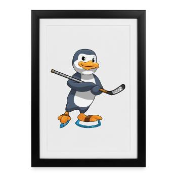 Croûte de hockey sur glace des Penguins - Affiche encadrée (27 × 37 cm) - noir - Devant