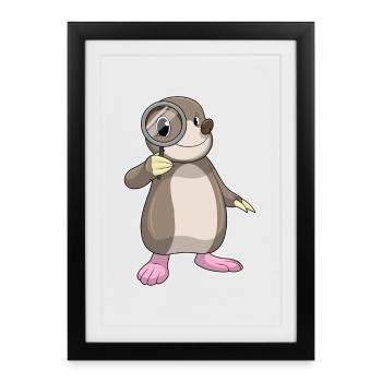 Loupe de détective taupe - Affiche encadrée (27 × 37 cm) - noir - Devant