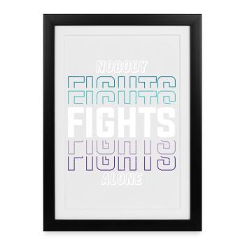 Mental Health No one fights alone - Framed poster (27 × 37 cm) - black - Front