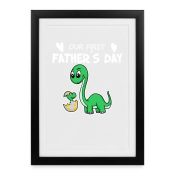 Father's Day - First Father's Day Gift - Framed poster (27 × 37 cm) - black - Front