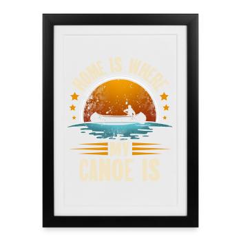 Kanu Kanut Kanutin Kanufahrer - Gerahmtes Poster (27 × 37 cm) - Schwarz - Vorne