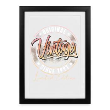 1991 Year of birth Birthday Vintage - Framed poster (27 × 37 cm) - black - Front