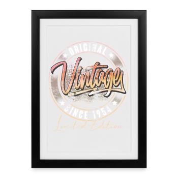 1954 Année de naissance Anniversaire Vintage - Affiche encadrée (27 × 37 cm) - noir - Devant