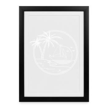 Voilier Voilier Marin - Affiche encadrée (27 × 37 cm) - noir - Devant