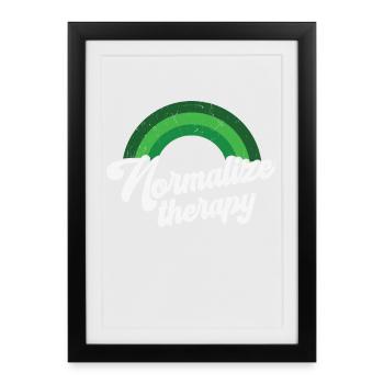 Thérapie de santé mentale arc-en-ciel - Affiche encadrée (27 × 37 cm) - noir - Devant