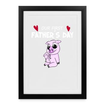 Father's Day - First Father's Day Gift - Framed poster (27 × 37 cm) - black - Front